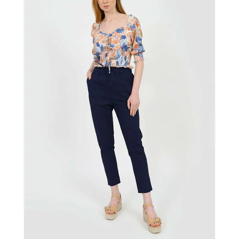 Bluza Doca cu imprimeu si maneci bufante