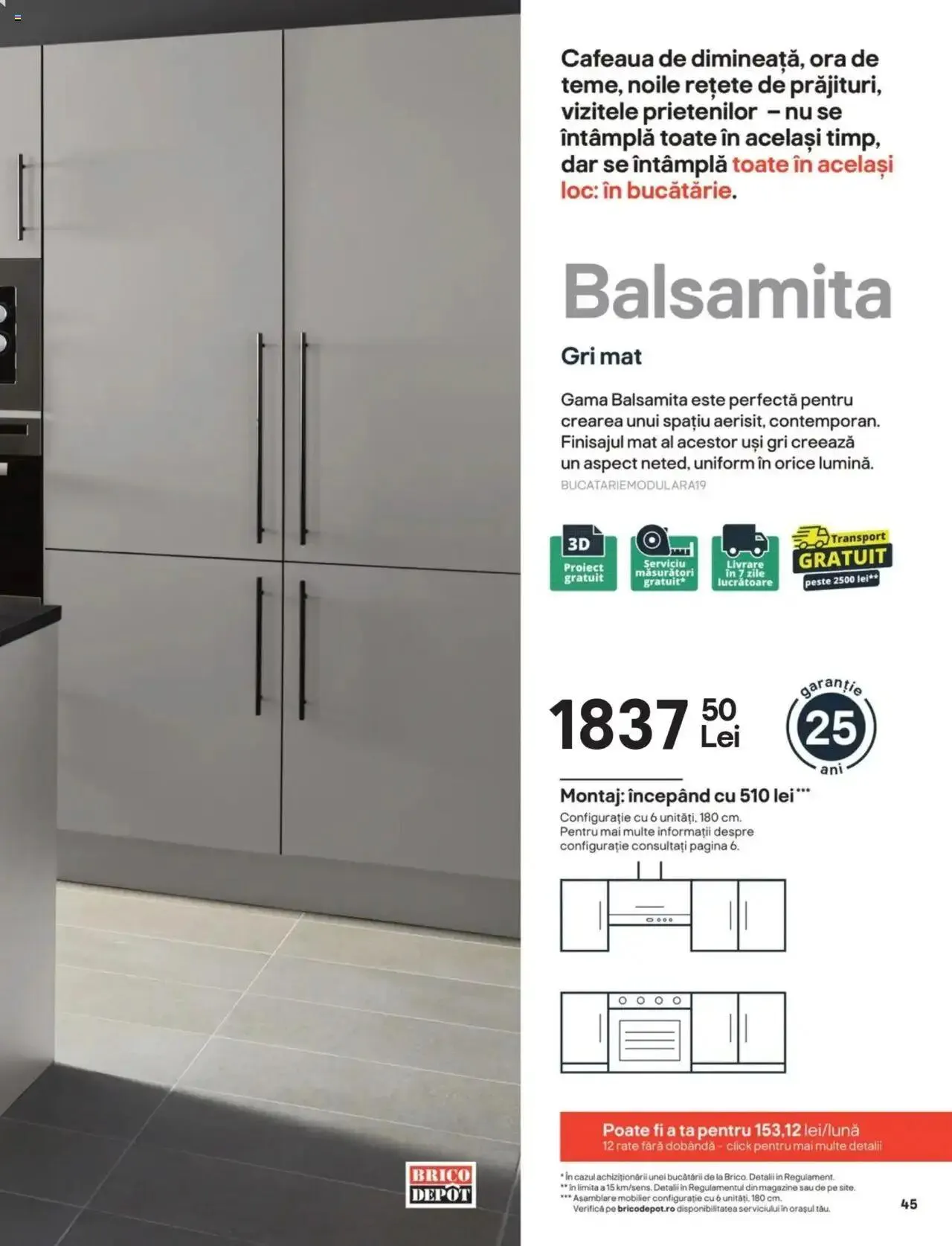 Catalog Brico Depot catalog - Bucătării Modulare de la 15 august până la 31 decembrie 2024 - Revista Pagina 45