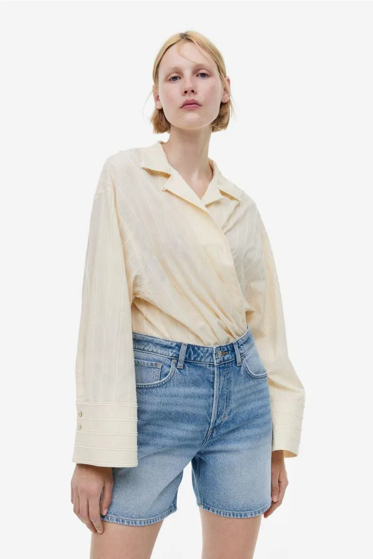 Pantaloni scurți din denim Curvy Fit Bermuda High