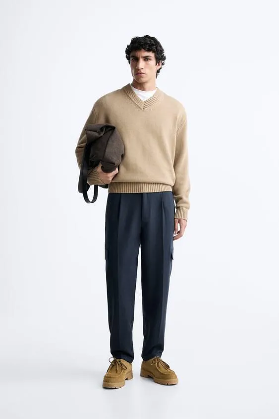 PANTALONI CARGO CU PLIURI