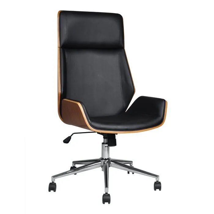 Scaun birou directorial US116 Calisto, rotativ, imitatie piele, negru