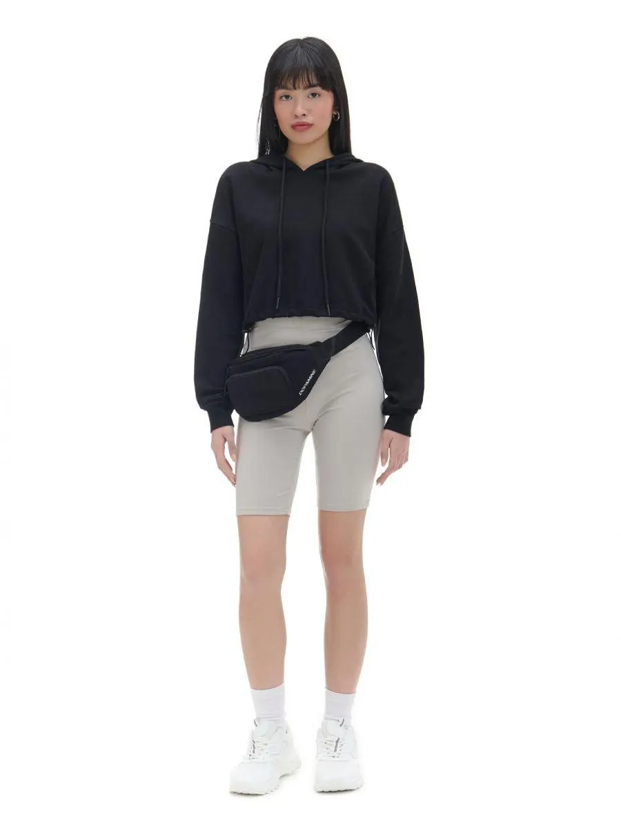 Bluză neagră cu glugă