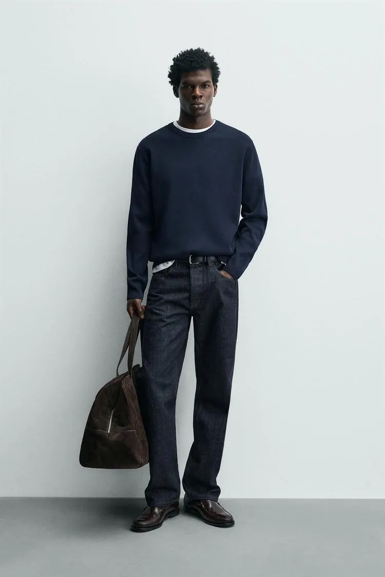 PULOVER CU STRUCTURĂ DIN BUMBAC