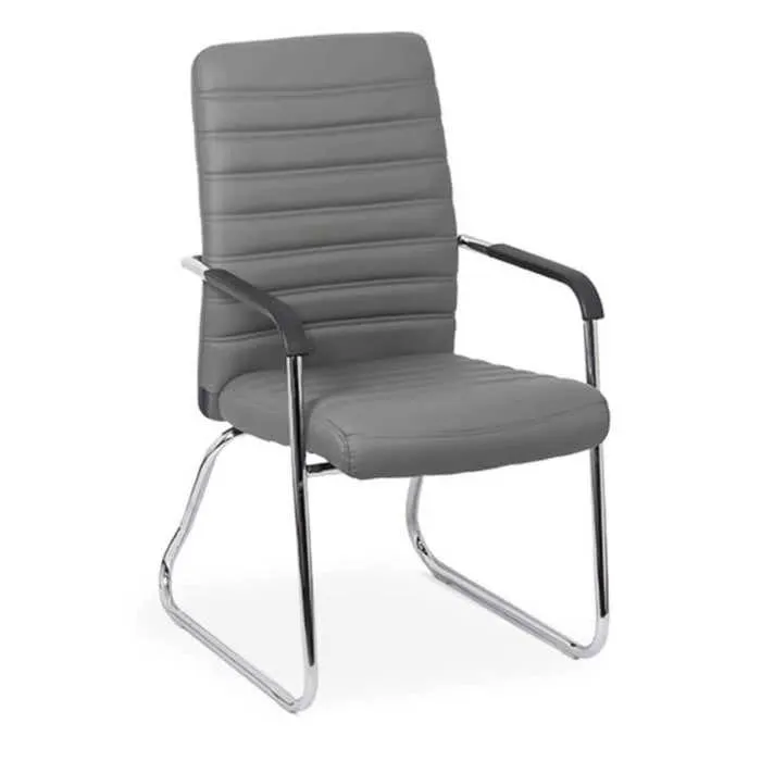 Scaun conferinta OFF 833, fix, imitatie piele, gri