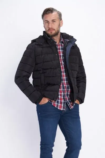 Lee Cooper - Jacheta barbat cu gluga si logo aplicat pe maneca