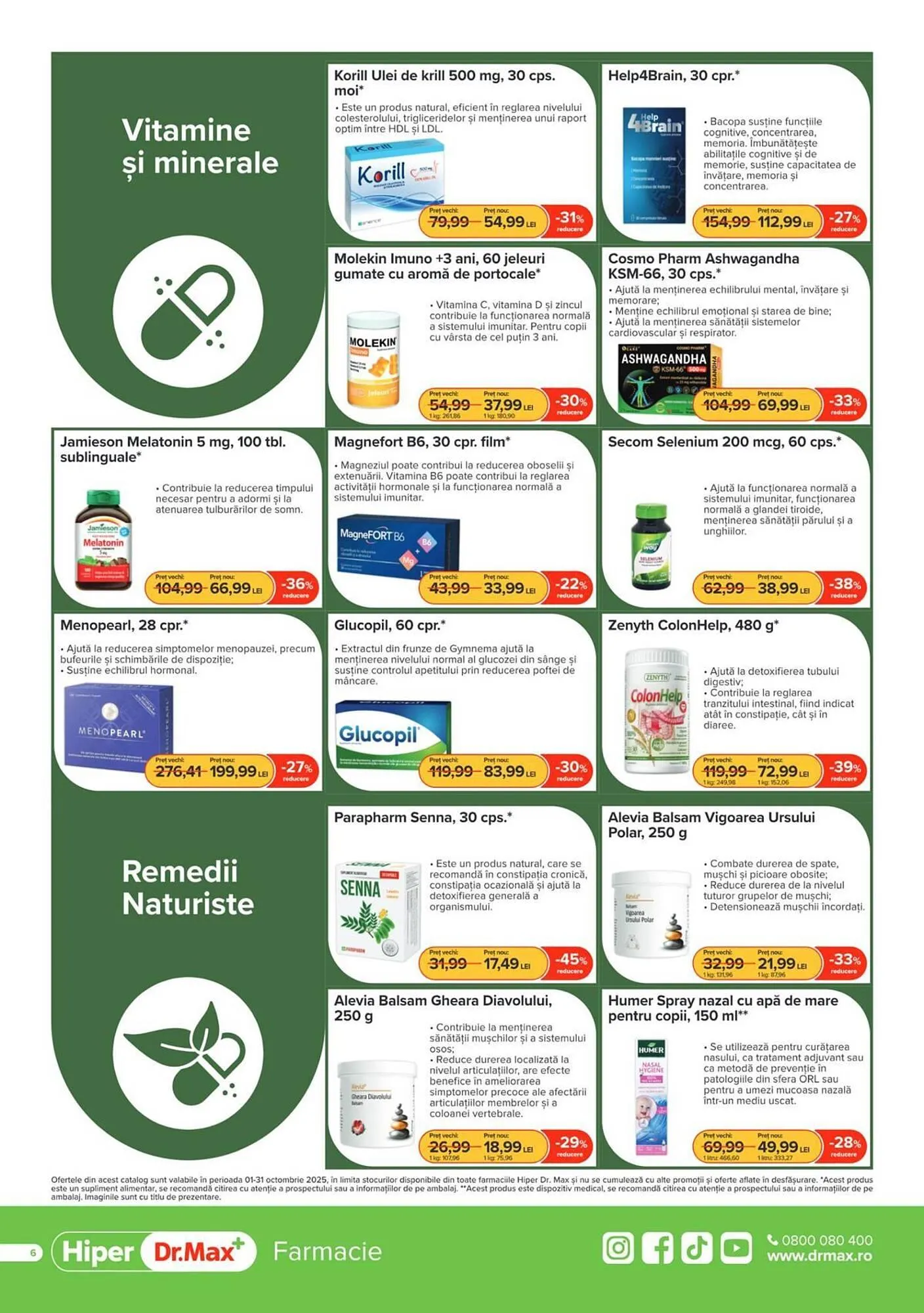Catalog Catalog Dr.Max de la 1 octombrie până la 31 octombrie 2025 - Revista Pagina 6