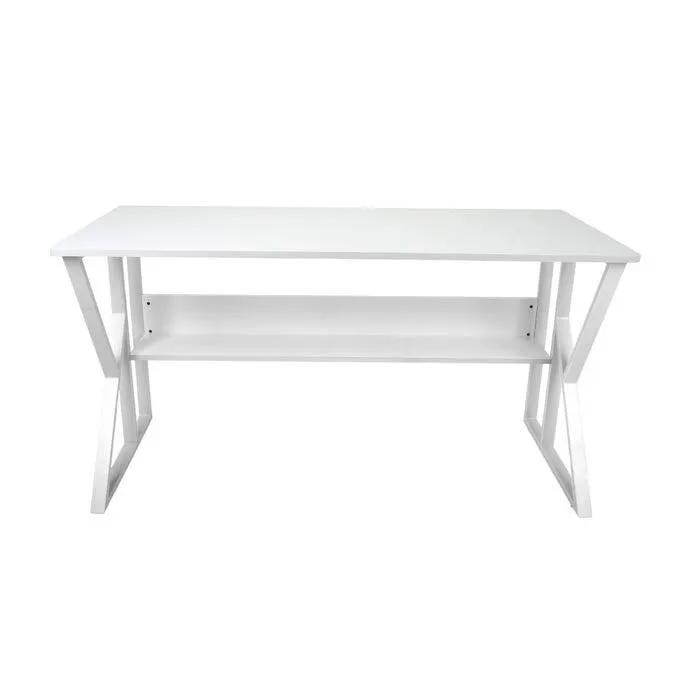 Birou cu raft Fun SJ-01-1, pentru calculator, alb, 140 x 60 x 75 cm, 1C