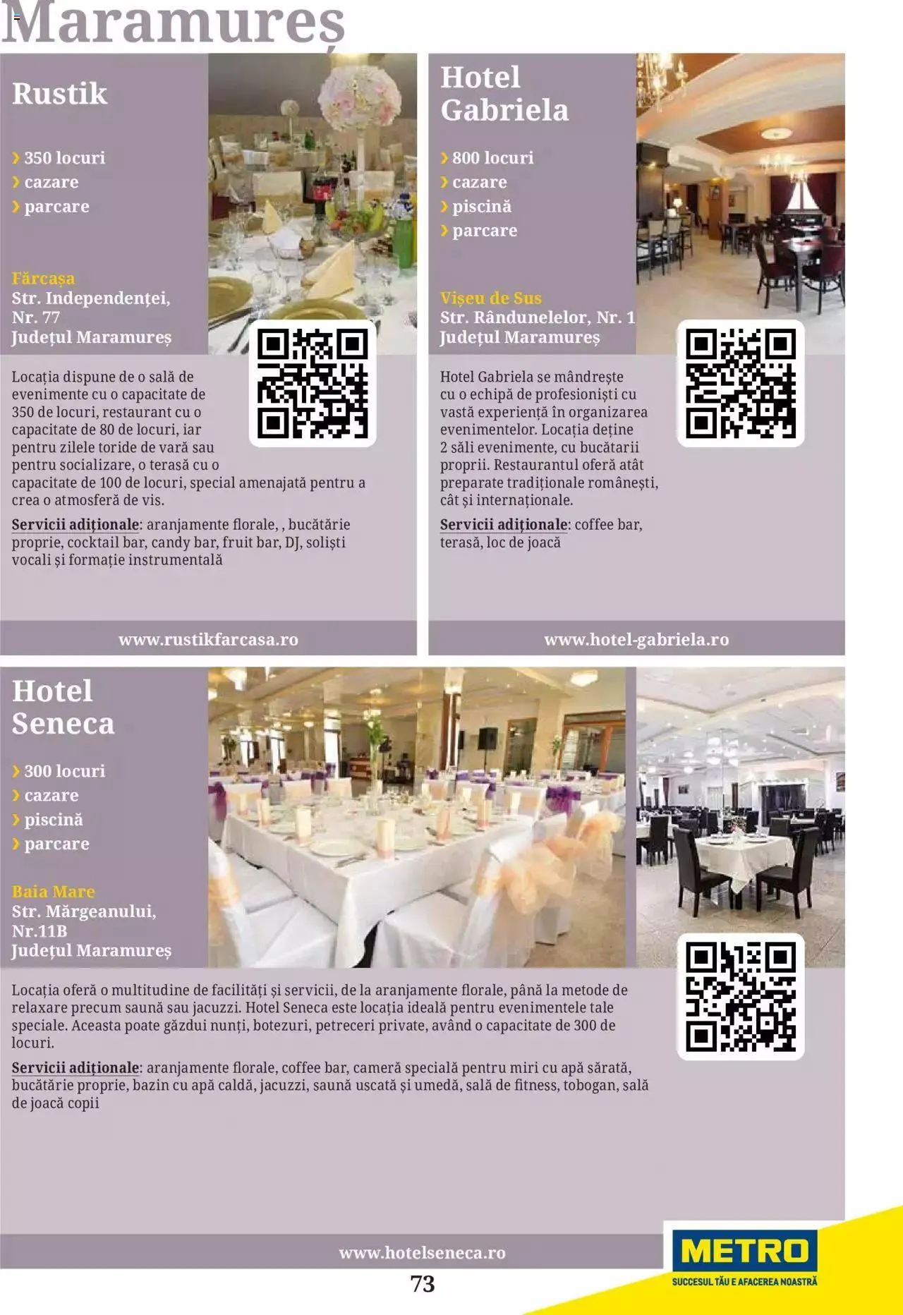 Catalog Metro - Ghid locații pentru evenimente 2022 de la 5 aprilie până la 31 decembrie 2023 - Revista Pagina 73
