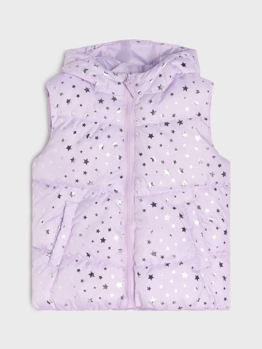 Vestă matlasată cu glugă