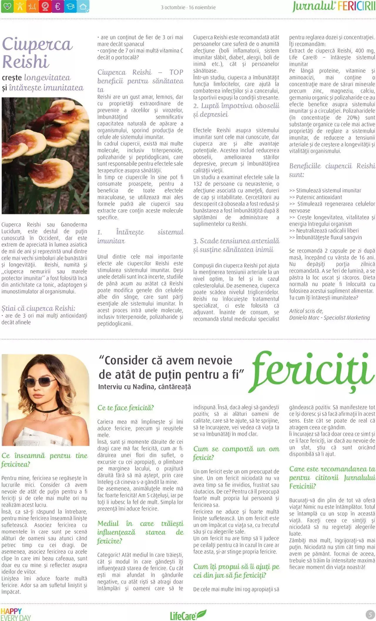 Catalog Life Care catalog - Jurnalul Fericirii Octombrie/Noiembrie de la 3 octombrie până la 16 noiembrie 2023 - Revista Pagina 5