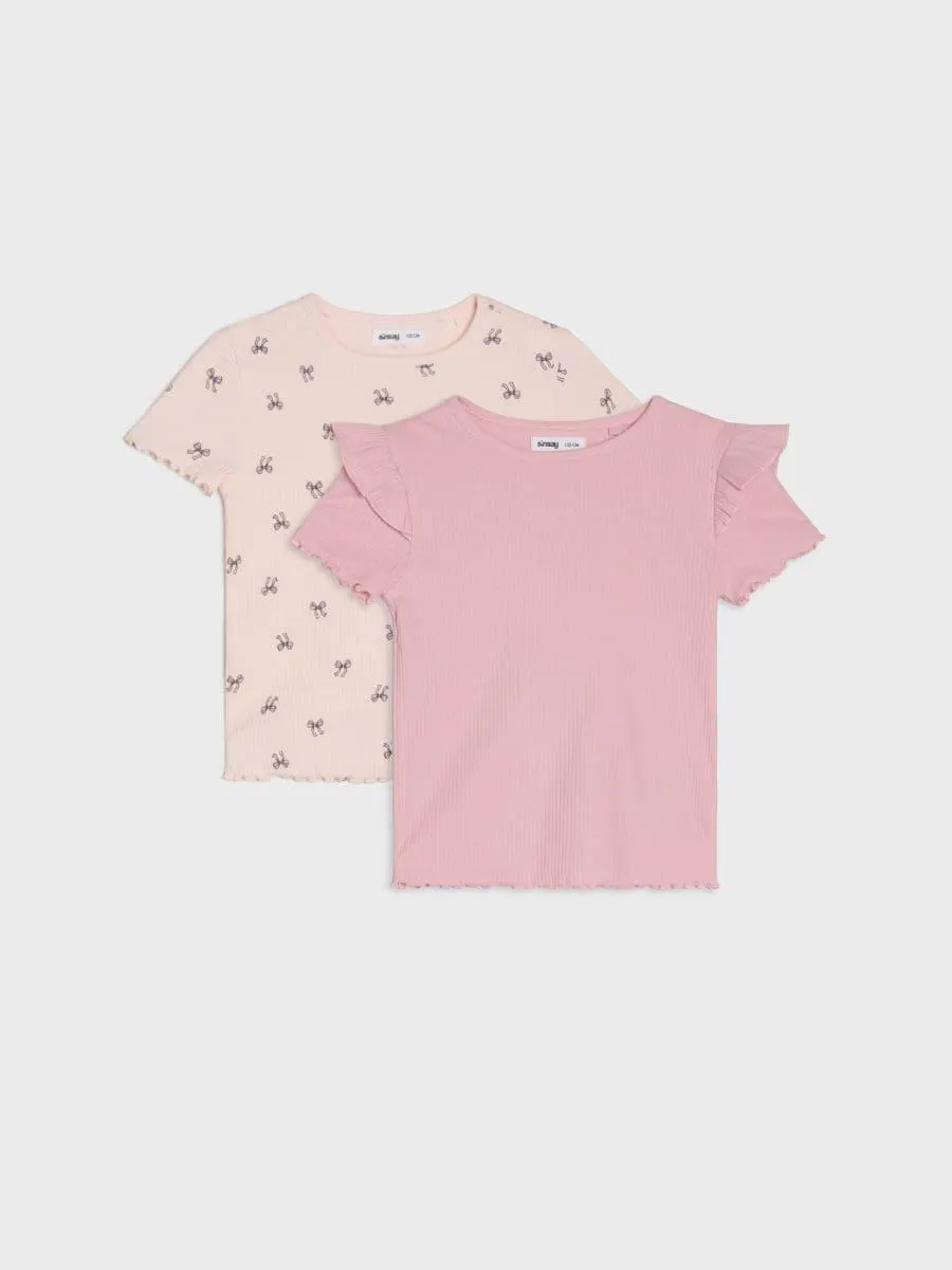 Tricou din tricot striat 2 pack