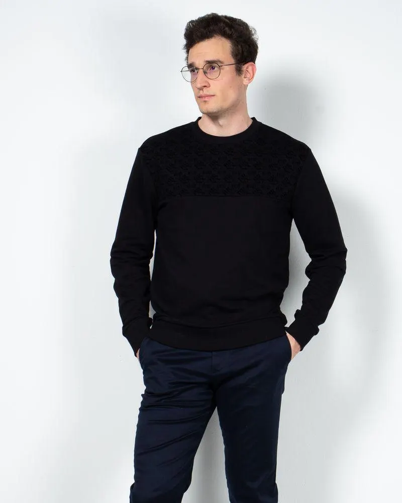 Bluza uni cu maneca lunga si mansete elastice 23KOS02008