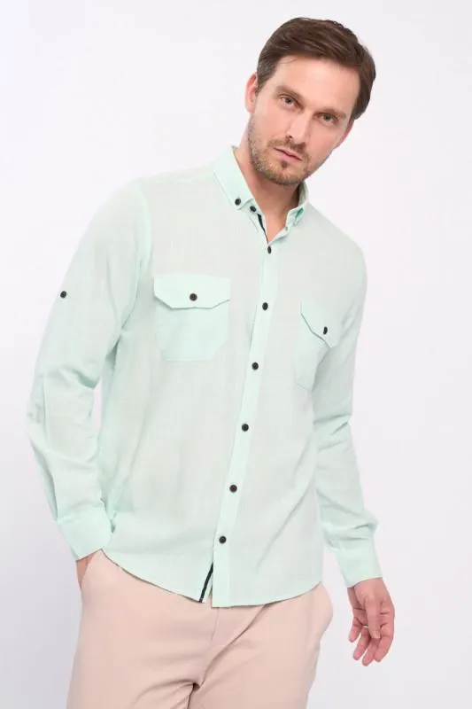 Manche Paris - Camasa barbat slim cu buzunare aplicate