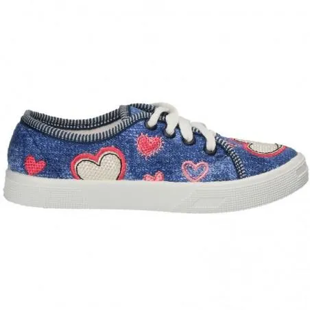 Tenisi fetite, imprimeu jeans, inimioare
