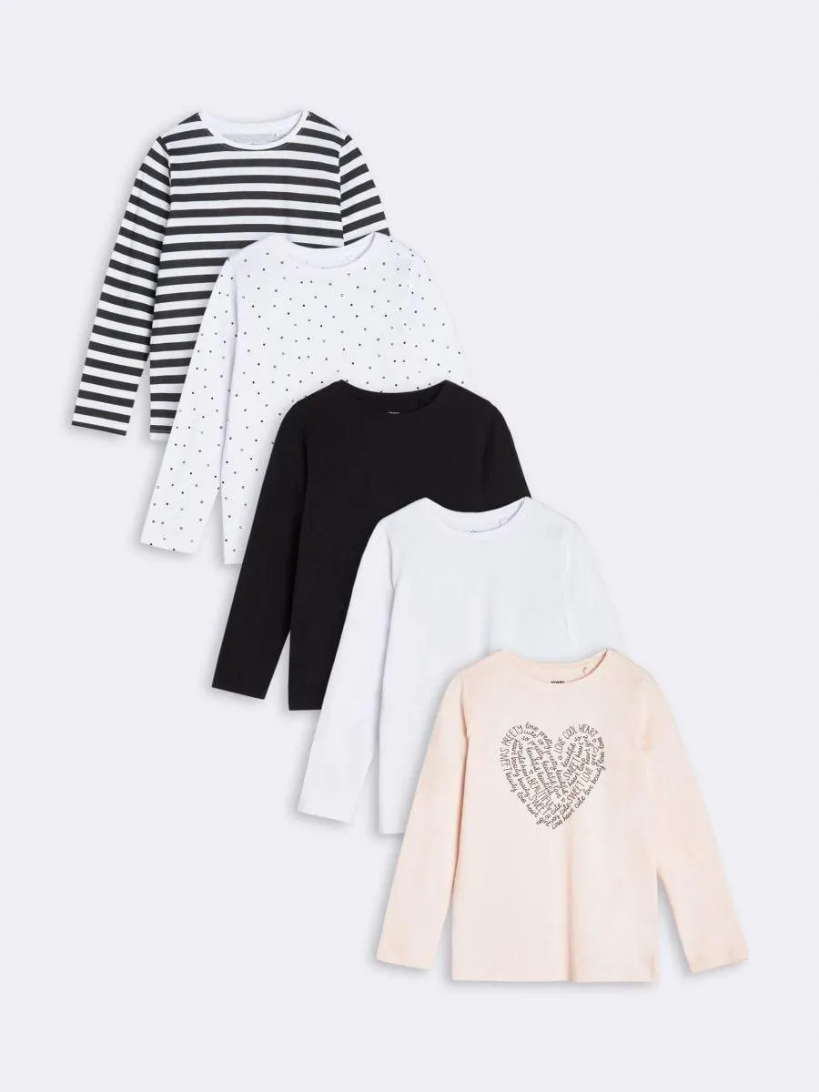 Set de 5 tricouri cu mânecă lungă