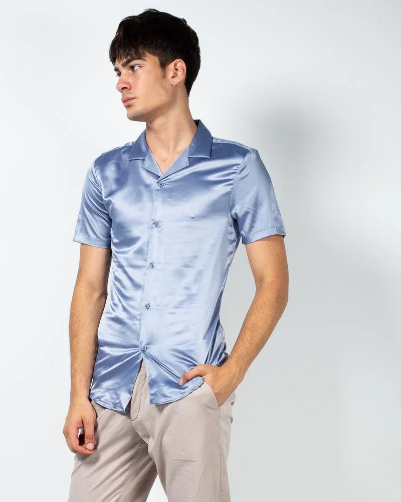 Camasa cu aspect satinat si maneca scurta 23KOSI5006