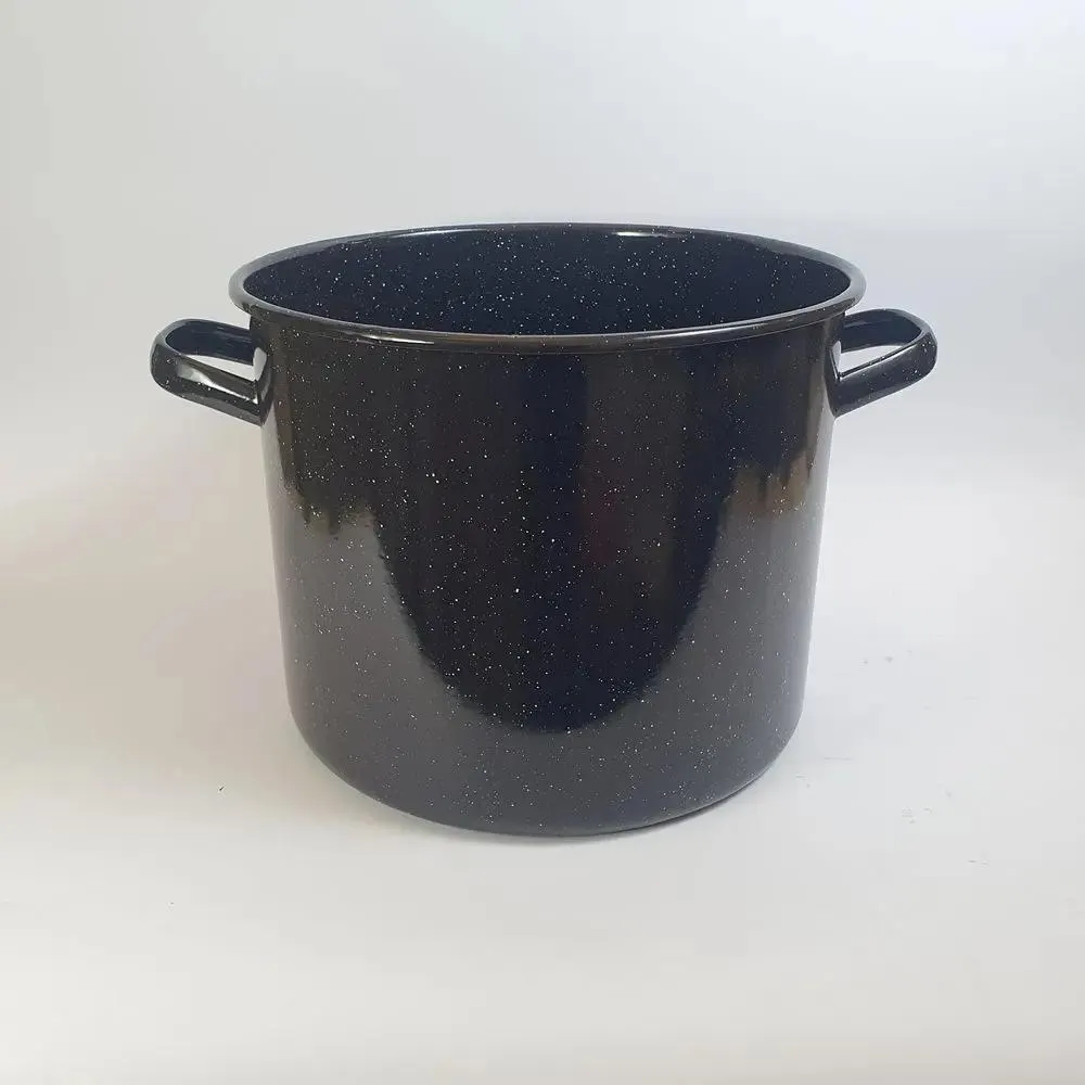 Oala cilindrica tip greu, otel emailat, 30 cm, 18 L, Negru