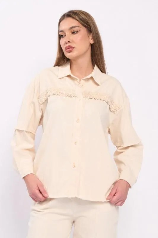 Manche Paris - Camasa dama cu detaliu brodat