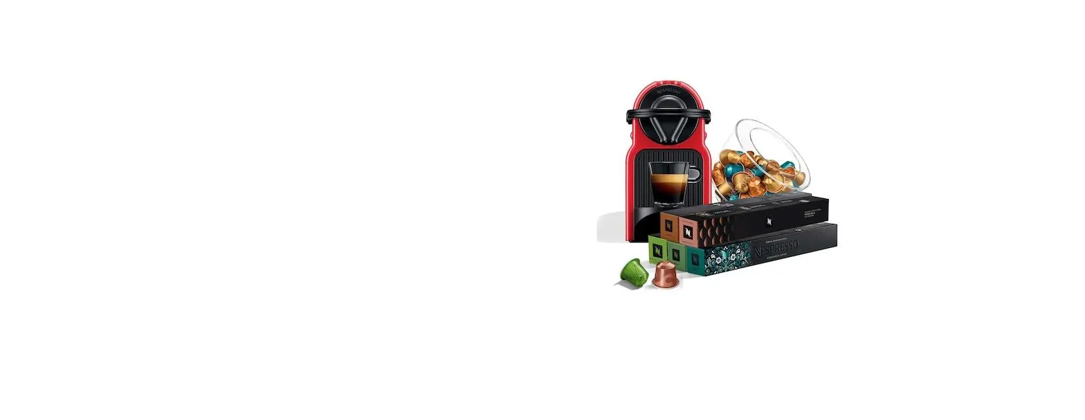 Pachet Inissia Roşu, cafea & suport capsule