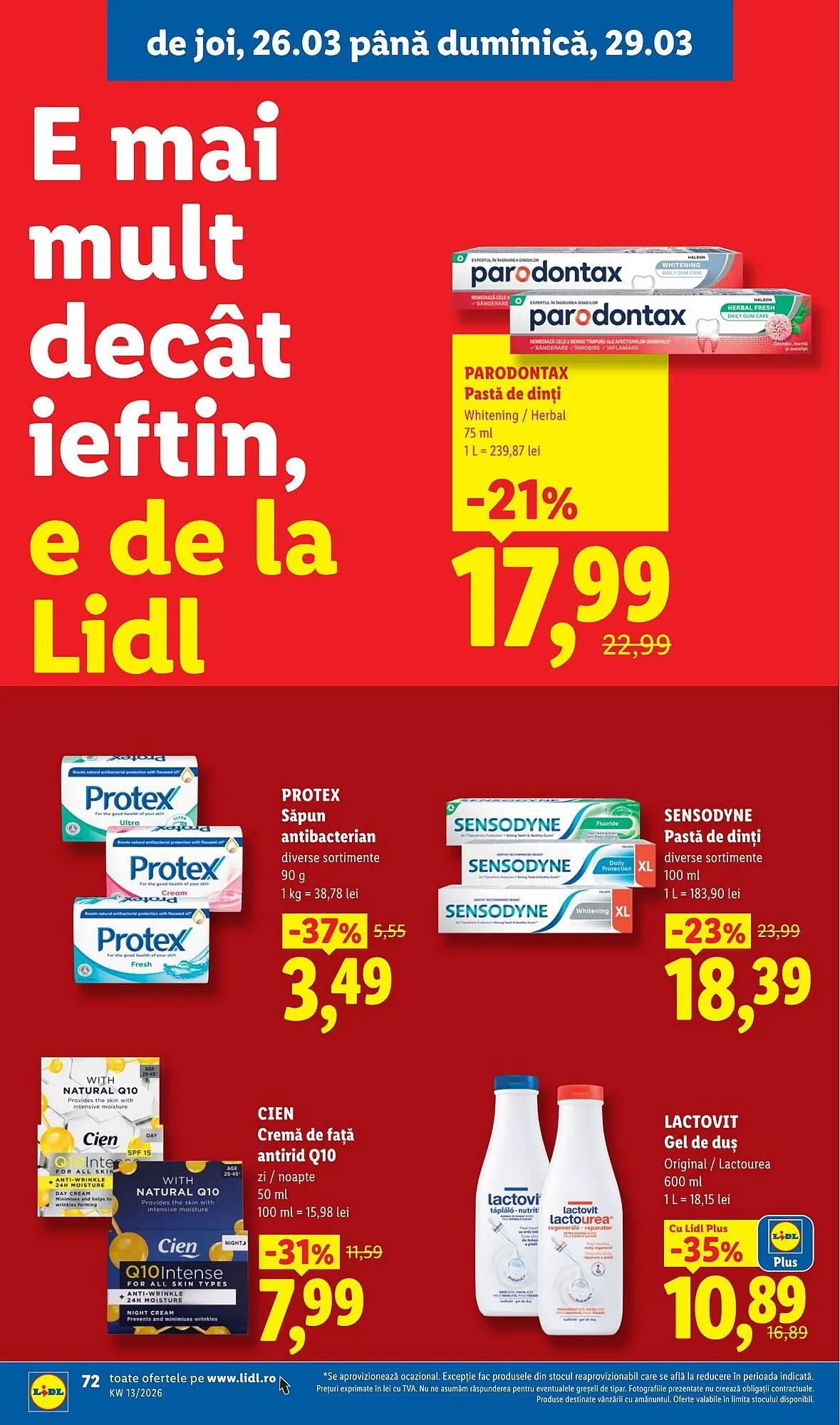 Catalog Catalog Lidl de la 23 martie până la 29 martie 2026 - Revista Pagina 72