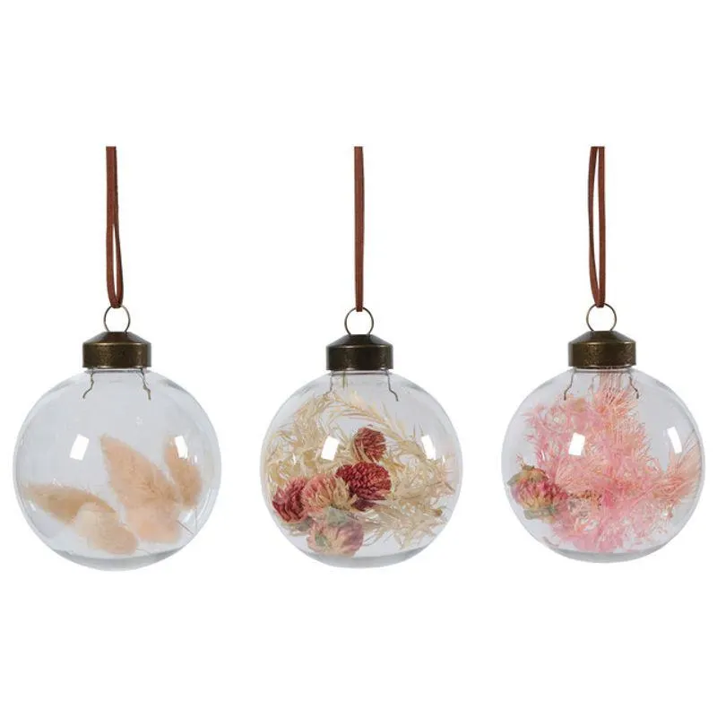 Glob transparent pentru Craciun Actuel, flori uscate, 7.8