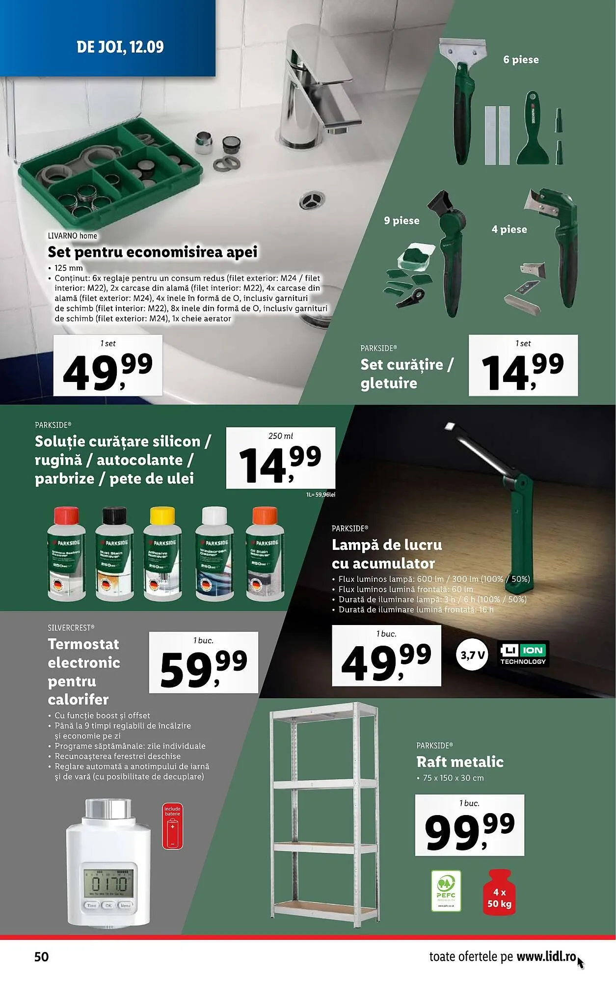 Catalog Catalog Lidl de la 9 septembrie până la 15 septembrie 2024 - Revista Pagina 50