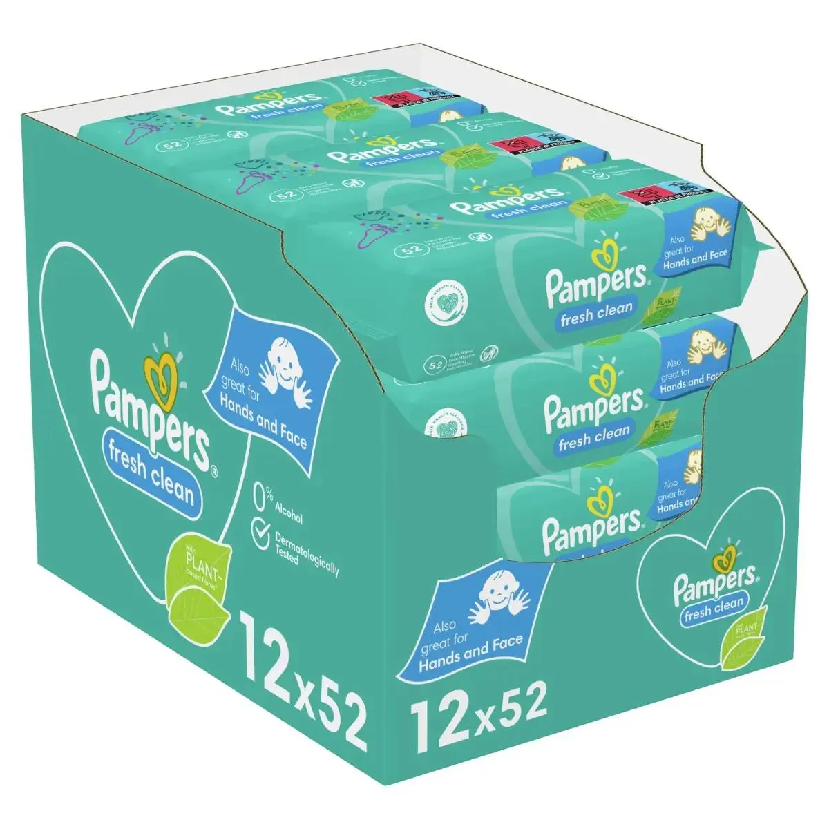 Servetele umede Pampers Fresh Clean, XXL Box, 12 pachete x 52buc