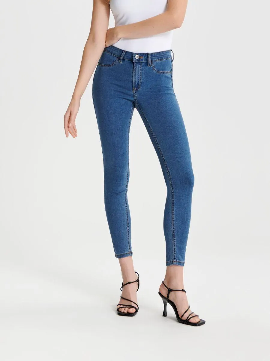 Blugi skinny cu talie medie