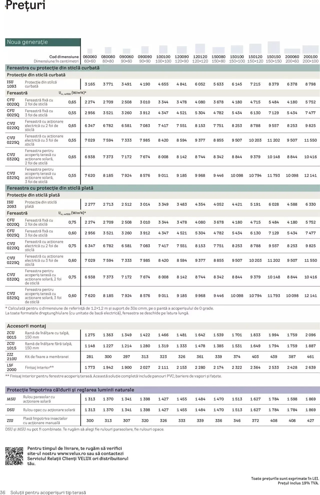 Catalog Velux catalog - Noua Generație De Ferestre Velux Pentru Acoperiș Terasă de la 1 septembrie până la 31 decembrie 2023 - Revista Pagina 36