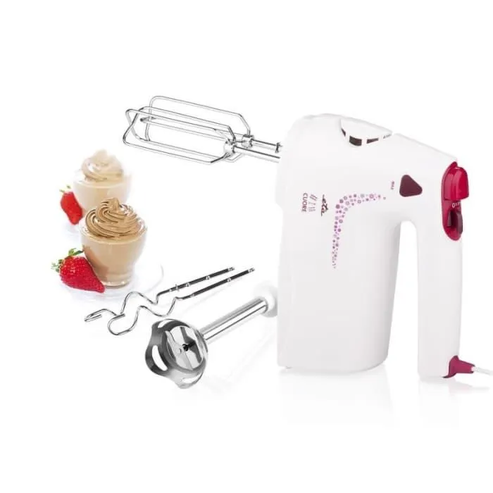 Mixer de mana ETA Cuore 1089 alb, 350 W, 4 viteze, TURBO, 2 teluri, 2 carlige, duza blender