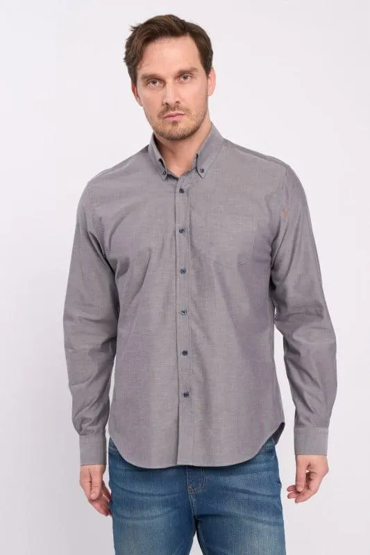 Kenvelo - Camasa barbat maneca lunga regular cu buzunar