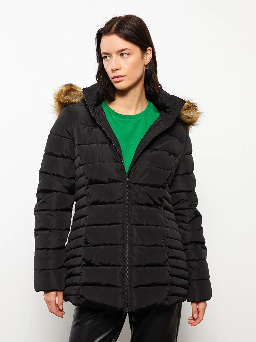 Palton Gonflabil,Cu Mânecă Lungă Şi Cu Glugă Pentru Femei