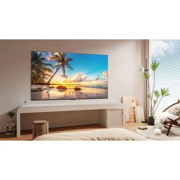 Televizor Smart QLED TCL 55T8C, 139 cm, Ultra HD 4K, 100 Hz, smart Google TV, Clasa F