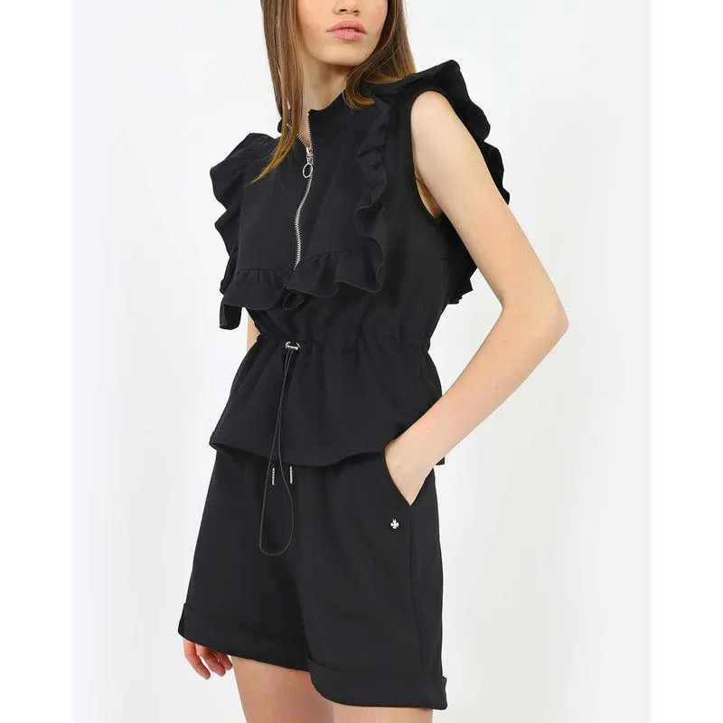 Bluza Doca cu fermoar si snur in talie