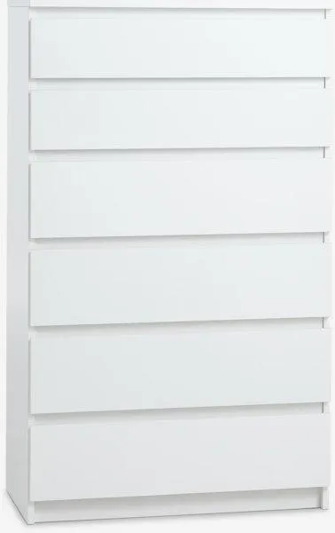 Comodă 6 sertare TANGE 6 albă