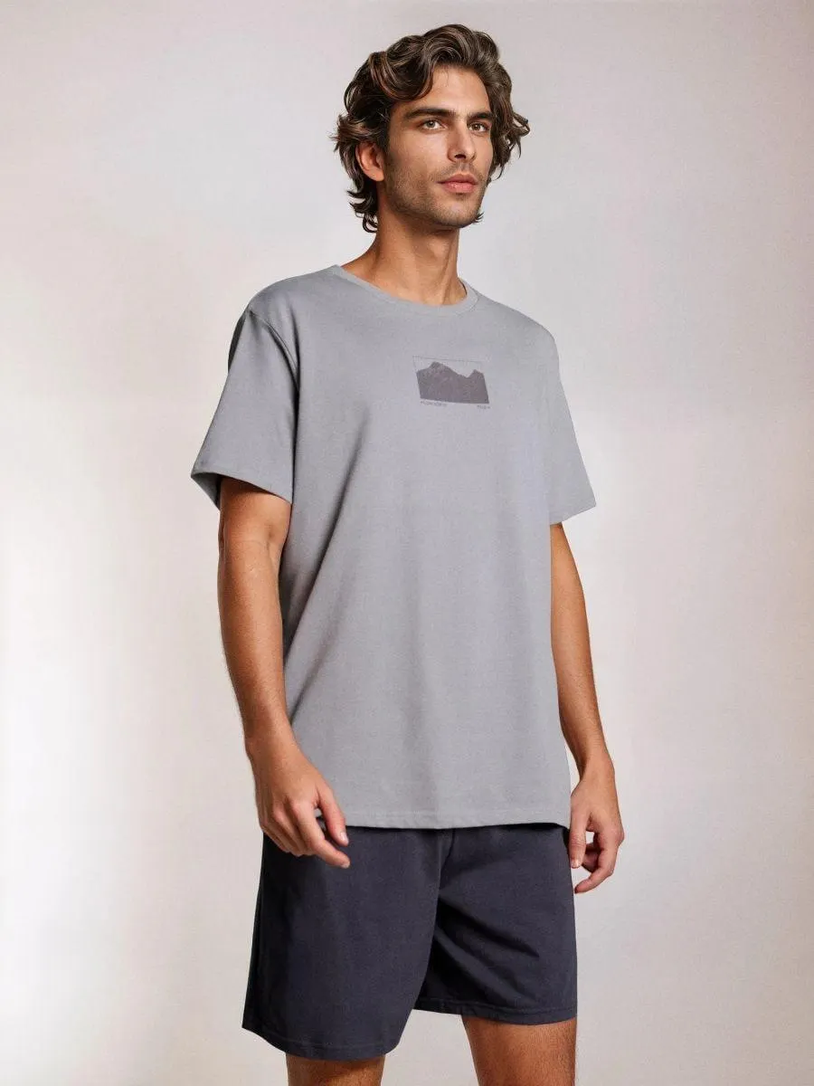 Pijamă din bumbac cu imprimeu pe spate