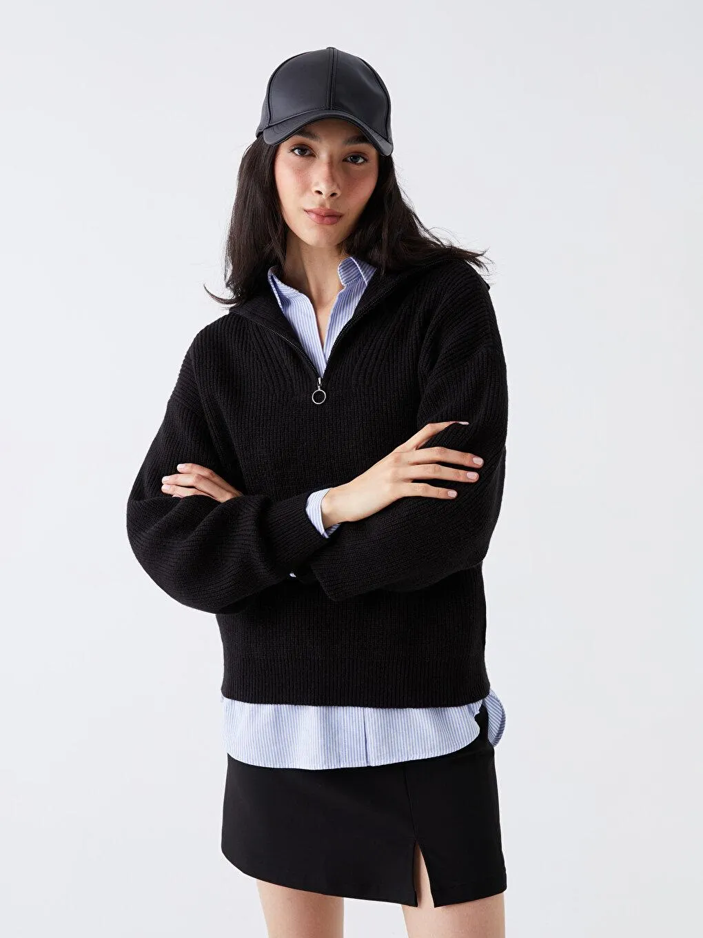 LCW Vision Pulover De Damă, Cu Mânecă Lungă Și Cu Guler Polo