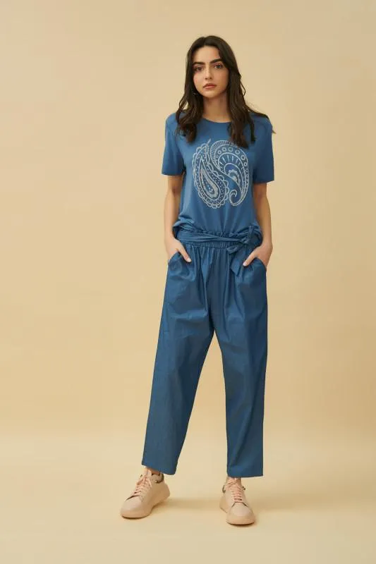 Blugi dama subtiri L-020BM Bleumarin