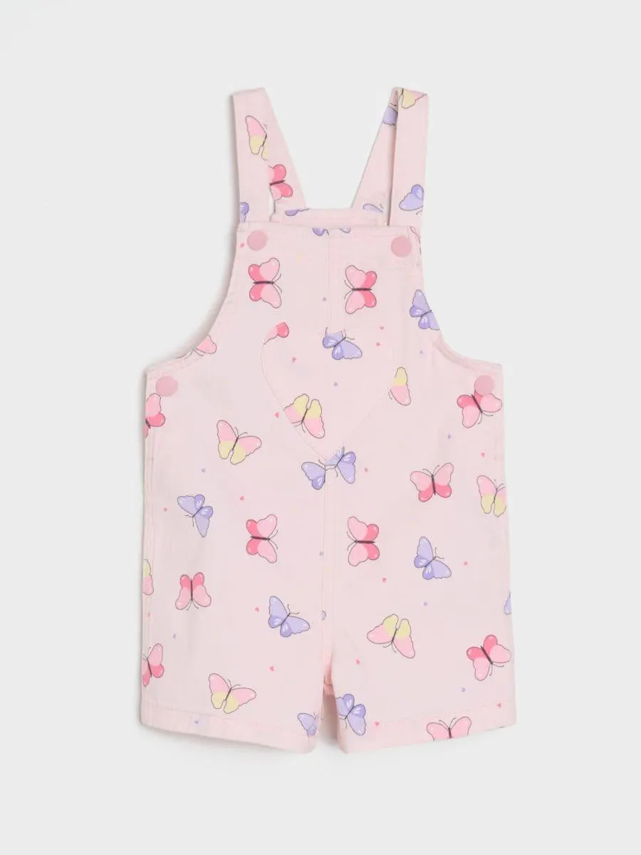 Salopetă din denim, cu bretele