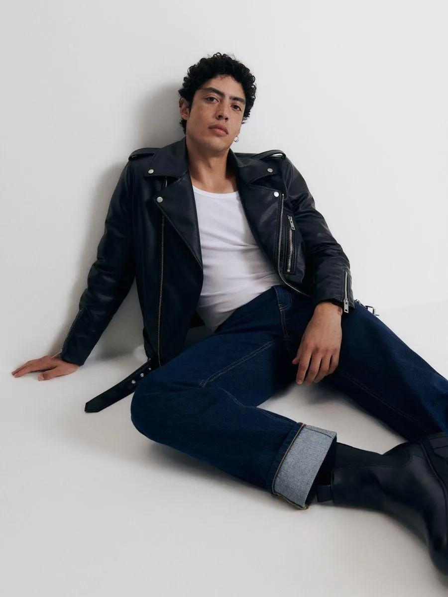 Geacă biker din piele ecologică