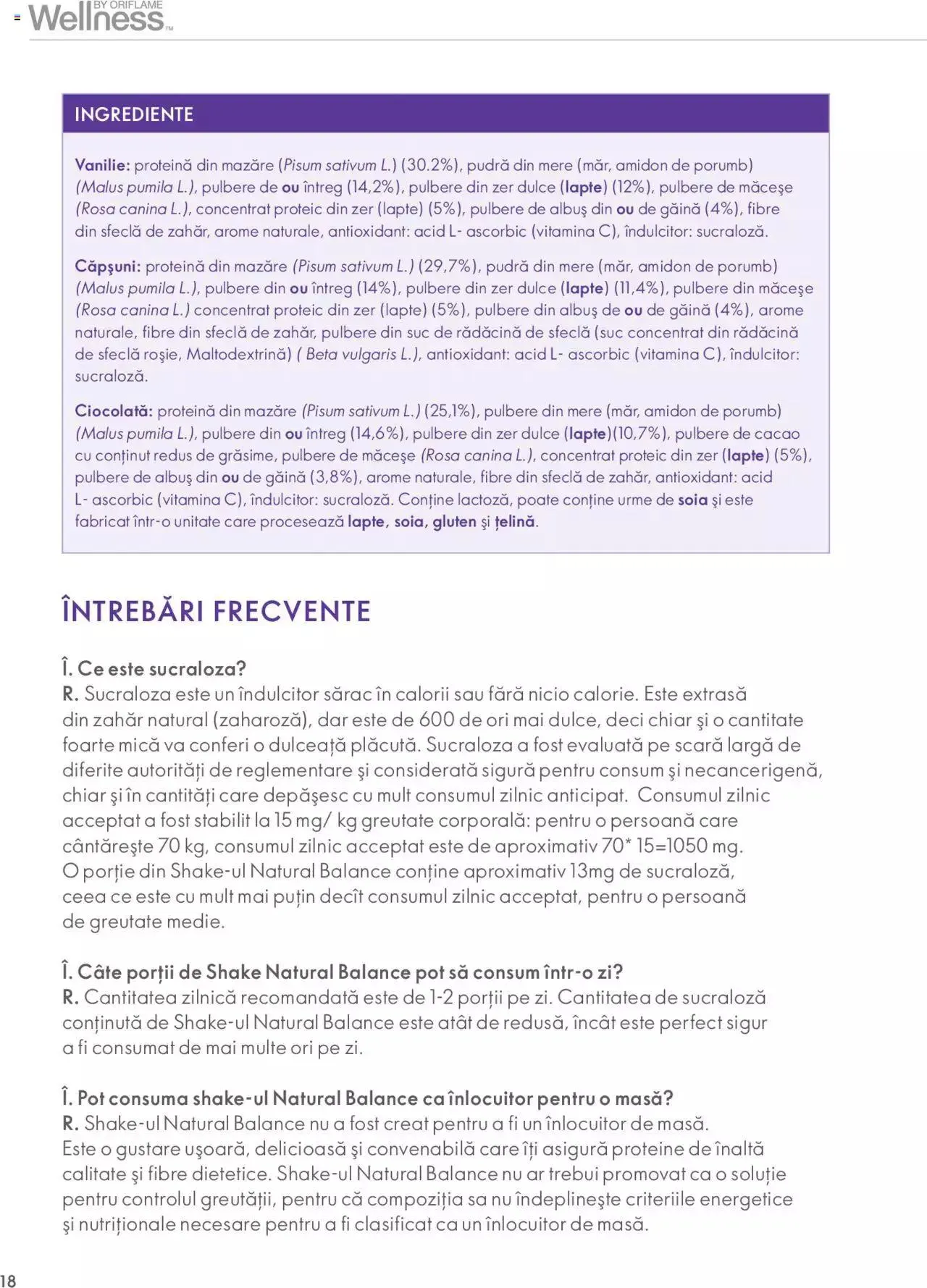 Catalog Oriflame catalog - Ghidul Wellness de la 28 septembrie până la 31 decembrie 2023 - Revista Pagina 18