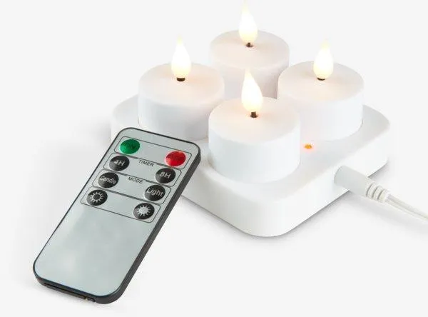 Lumânări LED IVAN încărcător + telecomandă 4buc/pac