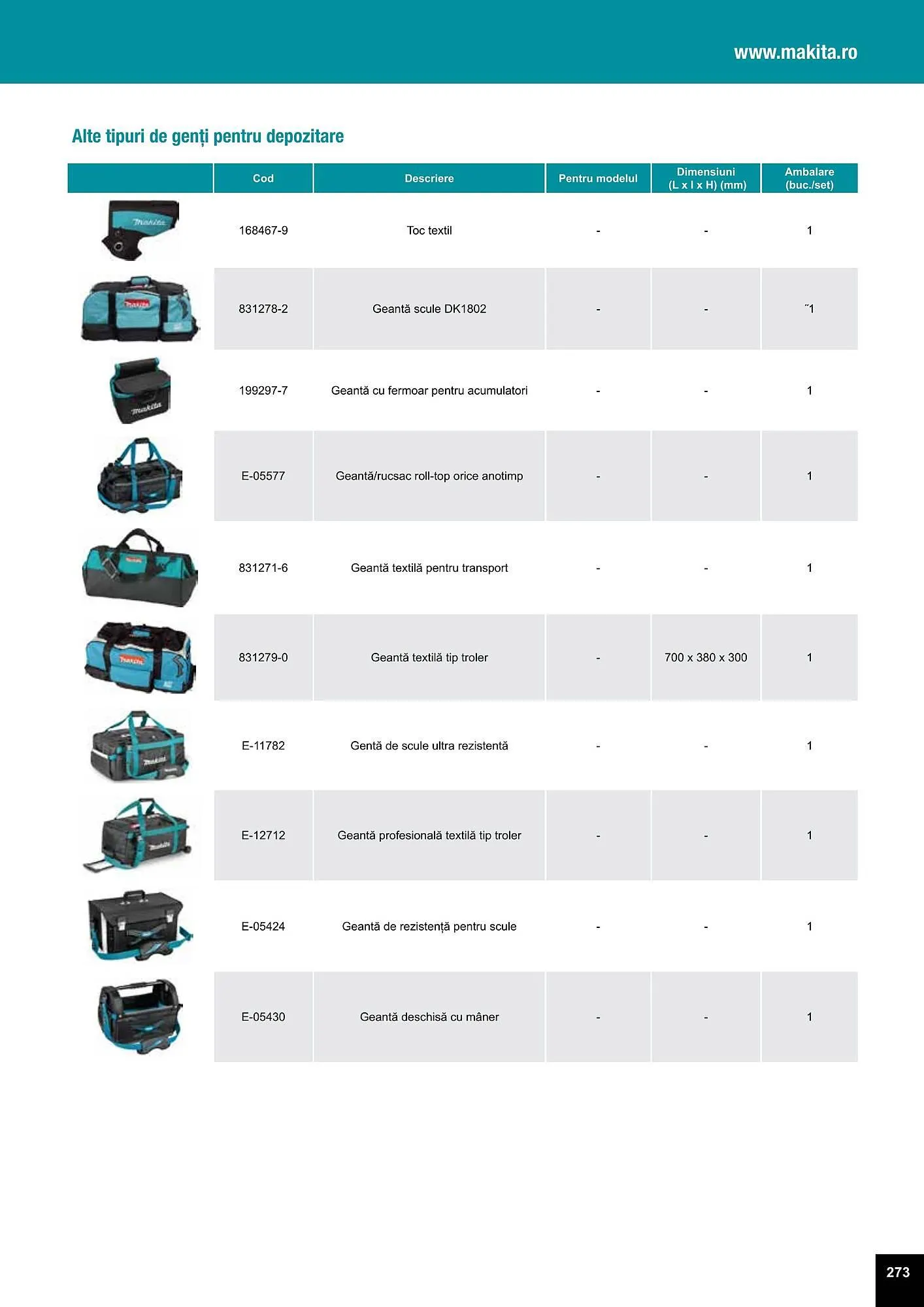 Catalog Makita catalog de la 27 iulie până la 31 decembrie 2023 - Revista Pagina 273
