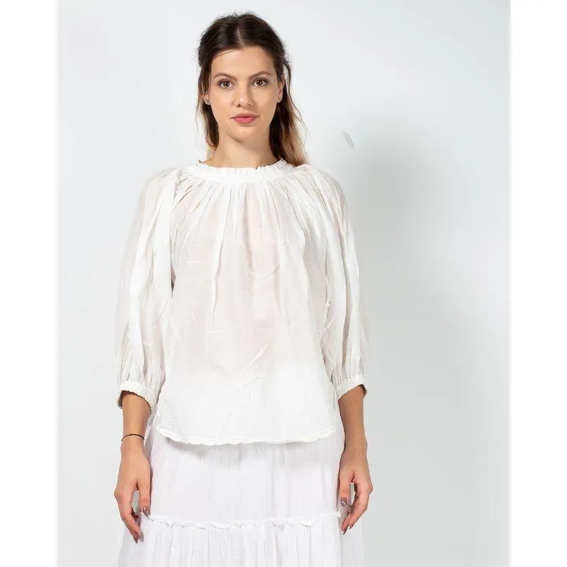 Bluza din bumbac cu maneca trei sferturi N230637011