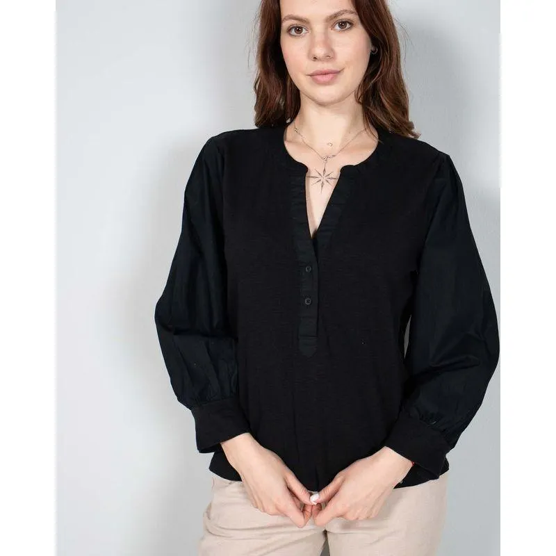 Bluza din bumbac cu maneci bufante N240157002