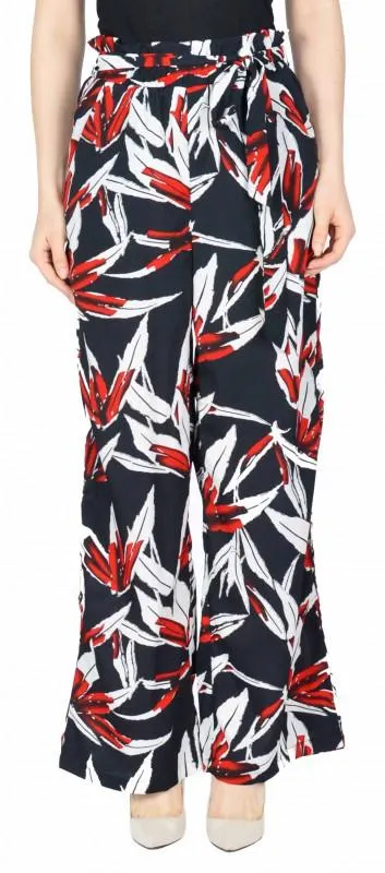 Pantaloni negri cu imprimeu floral 11670-1