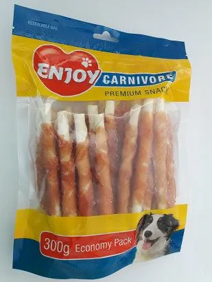 Recompense pentru caini Enjoy Carnivore Sticks cu pui 300 g