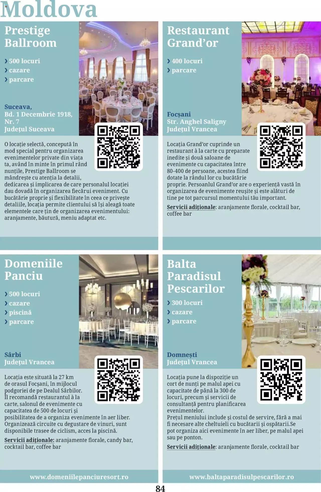 Catalog Metro - Ghid locații pentru evenimente 2022 de la 5 aprilie până la 31 decembrie 2023 - Revista Pagina 84