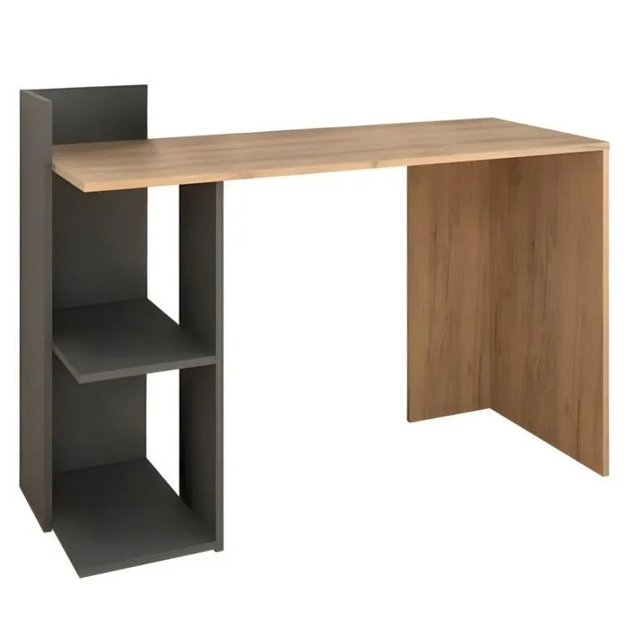 Birou calculator cu rafturi Andreo, stejar artisan + gri grafit, 120 x 52 x 87.5 cm, 1C