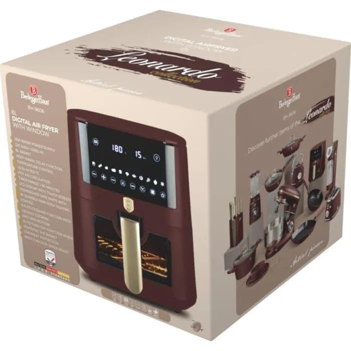 Friteuza cu aer, 8 L, fereastra vizibila Leonardo Collection Berlinger Haus BH 9606